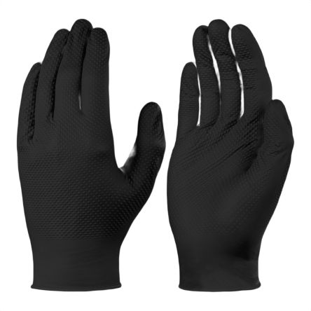 Skytec SKGV Black Powder-Free Nitrile Disposable Gloves, Size S, 10 per Pack [SKGV00924B]; 618-160