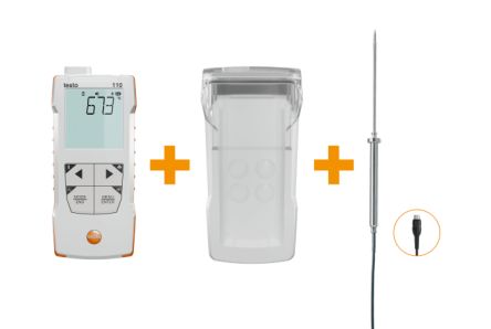 Testo TESTO 110 Surface Digital Thermometer for Temperature measurement Use, General Probe, 1 Input(s), +800°C Max, 0.3 [0563 0112]; 619-183