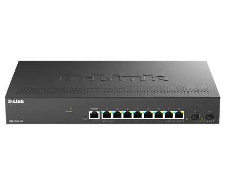 D-Link Multi-Gigabit Smart Managed Switch with 2 x 10G SFP+ ports, Managed 10 Port Network Switch, UK [DMS-1250-10S/B]; 619-666