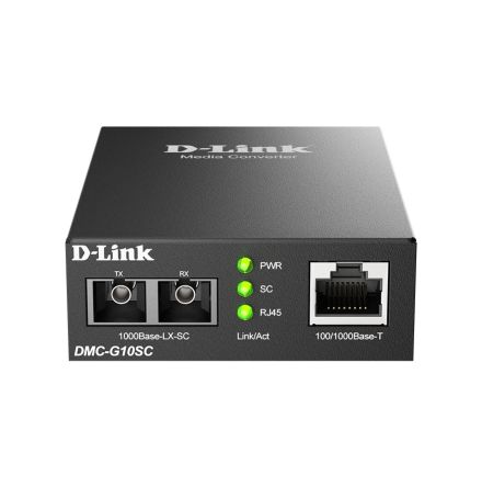 D-Link RJ45 Ethernet Media Converter, Single Mode, Single Mode 10km [DMC-G10SC/B]; 619-678