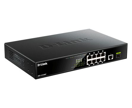 D-Link Desktop Gigabit PoE+ Switch with 1 x SFP port and 1 x Gigabit Uplink Port, Unmanaged 10 Port Network Switch With [DGS-1010MP]; 619-690