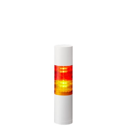 Patlite LR5 Series Amber, Red Buzzer Signal Tower, 2 Lights, 24 V dc, Direct Mount [LR5-202WEBW-RY]; 621-244