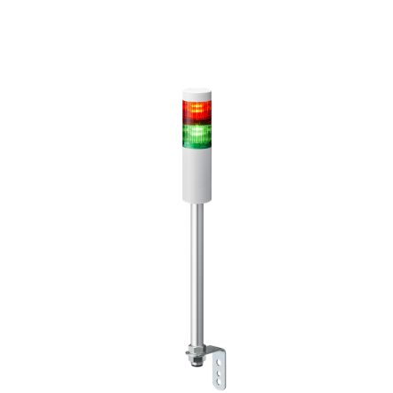 Patlite LR5 Series Green, Red Signal Tower, 2 Lights, 24 V dc, Pole Mount [LR5-202LENW-RG]; 621-245