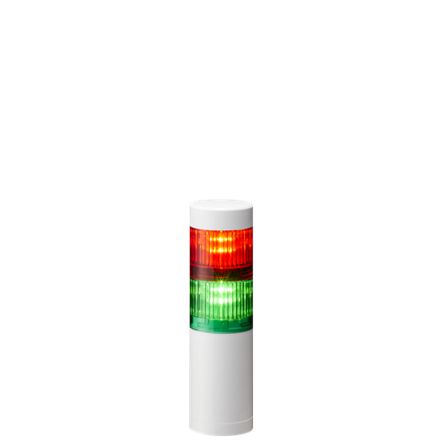 Patlite LR5 Series Green, Red Signal Tower, 2 Lights, 24 V dc, Direct Mount [LR5-202WENW-RG]; 621-246