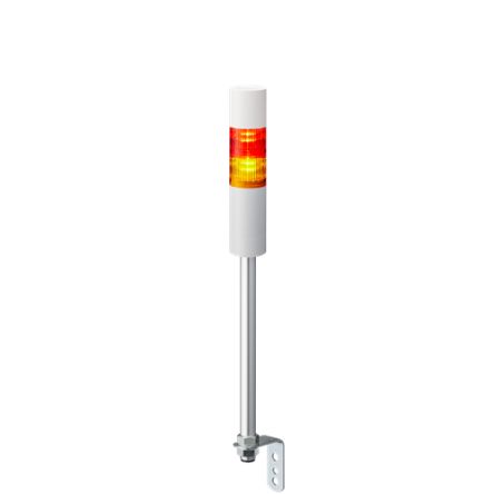 Patlite LR5 Series Amber, Red Buzzer Signal Tower, 2 Lights, 24 V dc, Pole Mount [LR5-202LEBW-RY]; 621-249