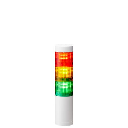 Patlite LR5 Series Amber, Green, Red Signal Tower, 3 Lights, 24 V dc, Direct Mount [LR5-302WENW-RYG]; 621-251