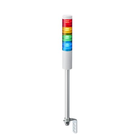 Patlite LR5 Series Red/Green/Amber/Blue Signal Tower, 4 Lights, 24 V dc, Pole Mount [LR5-402LENW-RYGB]; 621-252