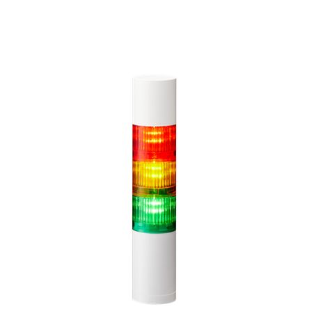 Patlite LR5 Series Amber, Green, Red Buzzer Signal Tower, 3 Lights, 24 V dc, Direct Mount [LR5-302WEBW-RYG]; 621-254