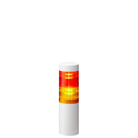 Patlite LR5 Series Amber, Red Signal Tower, 2 Lights, 24 V dc, Direct Mount [LR5-202WENW-RY]; 621-256