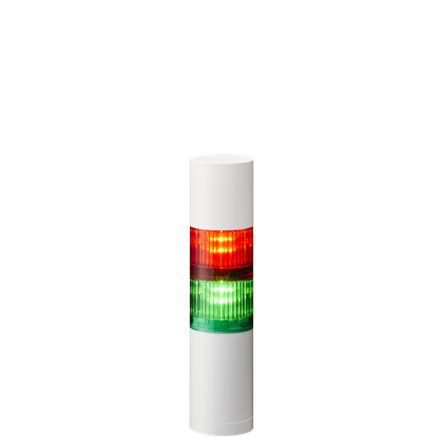 Patlite LR5 Series Green, Red Buzzer Signal Tower, 2 Lights, 24 V dc, Direct Mount [LR5-202WEBW-RG]; 621-260