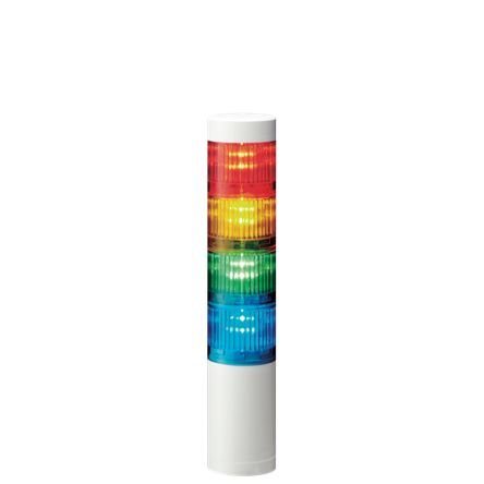 Patlite LR5 Series Red/Green/Amber/Blue Signal Tower, 4 Lights, 24 V dc, Direct Mount [LR5-402WENW-RYGB]; 621-261