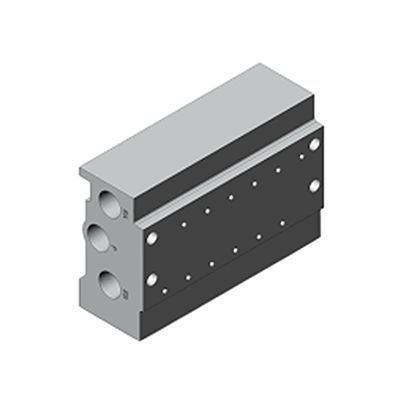 SMC SY3000 series 6 station G 1/8 Manifold Base for use with Valve, SS5Y3-41-06-M5F-Q [SS5Y3-41-06-M5F-Q]; 622-870