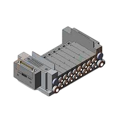 SMC SY5000 series 8 station One-touch Fitting 8 mm Manifold Base for use with Valve, SS5Y5-10F1-08B-C8-NA [SS5Y5-10F1-08B-C8-NA]; 622-881
