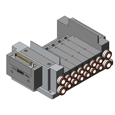 SMC SY5000 series 10 station One-touch Fitting 8 mm Manifold Base for use with Valve, SS5Y5-10F1-10B-C8-NA [SS5Y5-10F1-10B-C8-NA]; 622-883