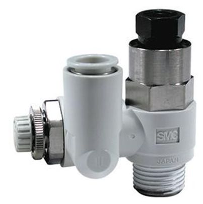 SMC ASP Series Threaded Fitting, R 1/8 Inlet Port x M5 x 0.8 Outlet Port, ASP330F-01-06S-X207 [ASP330F-01-06S-X207]; 622-891