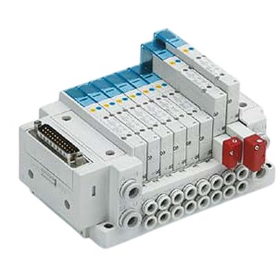 SMC SY3000 series 10 station One-Touch Fitting 6 mm Manifold Base for use with Valve, SS5Y3-10F1-10B-C6-NA [SS5Y3-10F1-10B-C6-NA]; 623-098