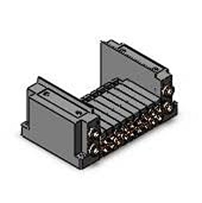 SMC SY3000 series 9 station One-Touch Fitting 6 mm Manifold Base for use with Valve, SS5Y3-10S0-09B-C6-NA [SS5Y3-10S0-09B-C6-NA]; 623-104