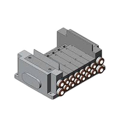 SMC SY5000 series 6 station One-Touch Fitting 6 mm Manifold Base for use with Valve, SS5Y5-10S0-06B-C6-NA [SS5Y5-10S0-06B-C6-NA]; 623-167