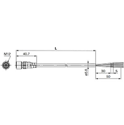 SMC Straight Male 5 way M12 to Unterminated Sensor Actuator Cable, 3m [EX9-AC030-1]; 623-538