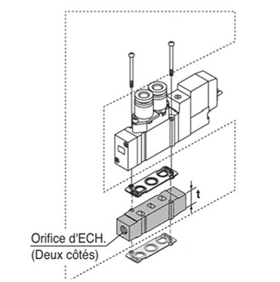 SMC SY5000 Spacer, SY5000-39-1FA-Q [SY5000-39-1FA-Q]; 623-755