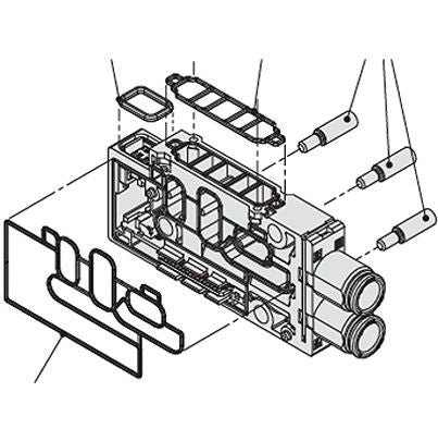 SMC JSY5000 series Manifold Assembly for use with Valve, JSY51M-2P-1DA-C10 [JSY51M-2P-1DA-C10]; 623-944