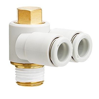 SMC KQ2 Series Elbow Fitting, Push In 6 mm to R 1/4 Male, Threaded-to-Tube Connection Style, KQ2Z06-02AS-X35 [KQ2Z06-02AS-X35]; 623-962