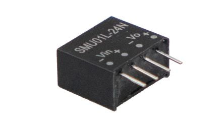 MEAN WELL SMU01 DC-DC Converter, 3.3V dc/ 300mA Output, 10.8 → 13.2 V dc Input, 2W, Surface Mount, +105°C Max [SMU01M-03N]; 624-598