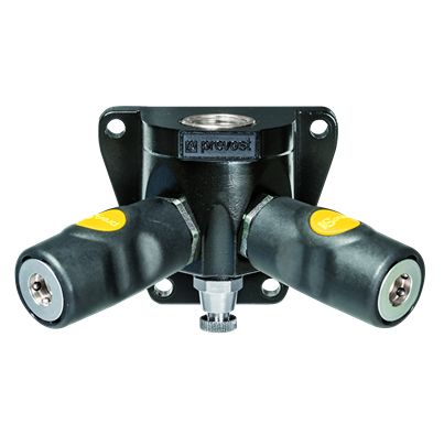 PREVOST Composite Body Female Wall Bracket With Safety Quick Connect Couplings, G 1/2 Female Female Thread [ASI 068103WK]; 625-588