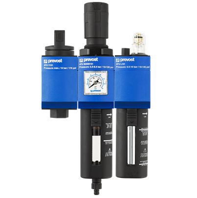 PREVOST G 1/2 Filter Regulator Lubricator, Manual Drain, 25μm Filtration Size [ATU VB2585103]; 625-629