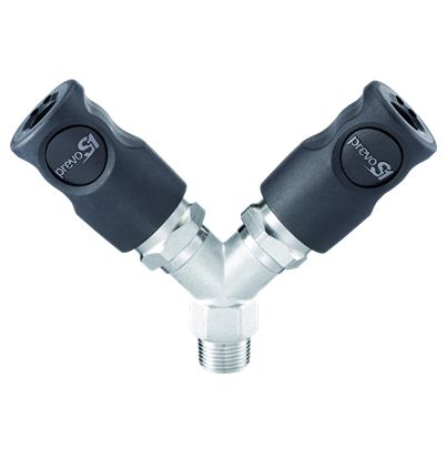 PREVOST Composite Body Male Pneumatic Quick Connect Coupling, R 1/2 Male Male Thread [CSI 068153]; 625-650