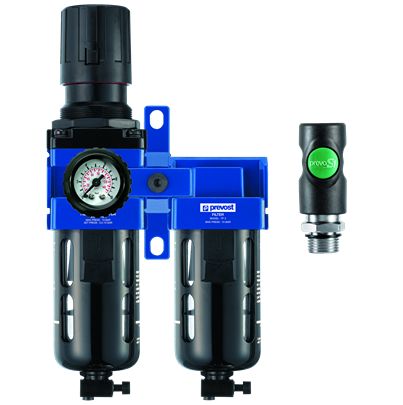 PREVOST G 1/2 FRL Assembly, 0.01μm Filtration Size Integrated Pressure Gauge [KTB CSM3ES]; 625-697