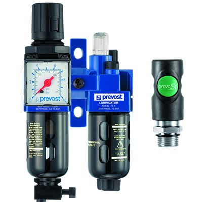 PREVOST G 1/2 FRL Assembly, 25μm Filtration Size Integrated Pressure Gauge [KTB SM3ES]; 625-703