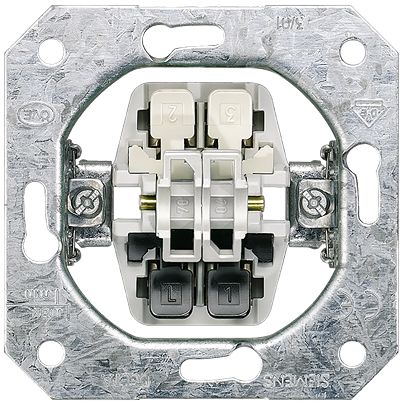 Siemens 2 Way Rocker Switch Grid Module 10A, DELTA Series [5TA2114-0KK]; 626-967