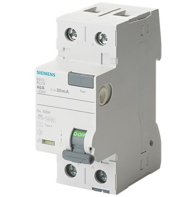 Siemens 5SV RCCB, 16A, 2 Pole, 30mA, Type A, 230V [5SV3311-6GV01]; 626-978