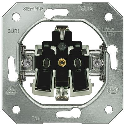 Siemens 1 Way Rocker Switch Grid Module 16A, DELTA Series [5UB1101-5KK]; 626-990