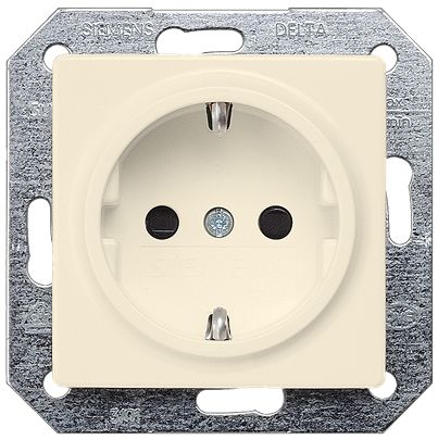 Siemens DELTA White Plug Socket, 16A, Schuko [5UB1558-0KK]; 626-991