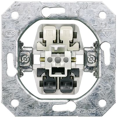 Siemens 1 Way Rocker Switch Grid Module 10A, DELTA Series [5TA2112-0KK]; 627-159