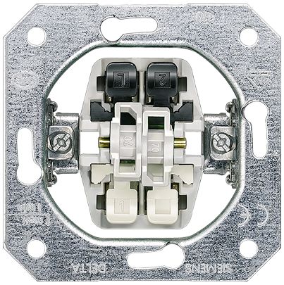 Siemens 2 Way Rocker Switch Grid Module 10A, DELTA Series [5TA2155-0KK]; 627-161
