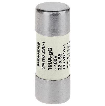 Siemens 25A Cartridge Fuse, 22.2 x 58mm [3NW6210-1]; 627-170