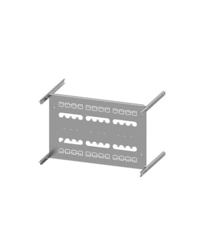Siemens Grey 4 Gang Mounting Plate Sheet Steel Mounting Plate [8PQ6000-8BA35]; 627-402