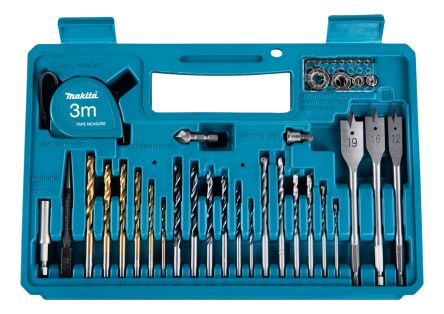 Makita 102-Piece Masonry Drill Bit, Metal Drill Bit, Wood Drill Bit Set for Metal, Wood, 54 Max, 3 Min, Metal Bits [E-10730]; 627-485