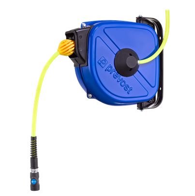 PREVOST 10m Air Hose Reel, 10mm Inner Diameter, 14mm Outer Diameter, 900L/min Flow Rate [DRFB 1010ES]; 628-218