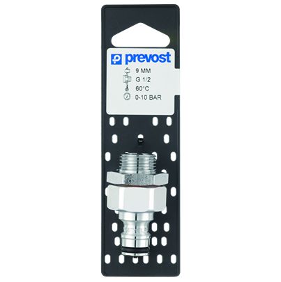 PREVOST Male Pneumatic Quick Connect Coupling, G 1/2 Male Male Thread [ELP 096153P]; 628-224