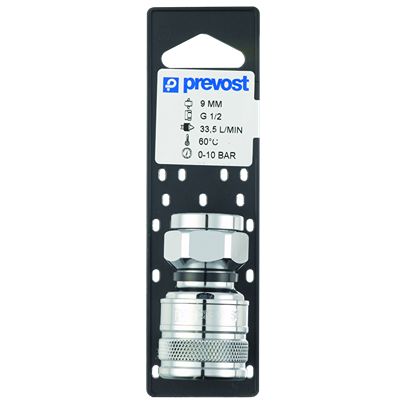 PREVOST Female Pneumatic Quick Connect Coupling, G 1/2 Female Female Thread [ELS 091103P]; 628-227