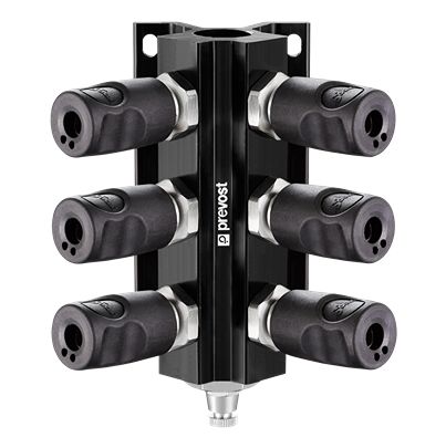 PREVOST Aluminium Female Wall Bracket With Safety Quick Connect Couplings, G 3/4 Female Female Thread [MF 104S6CS]; 628-237