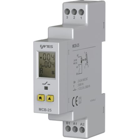 ENTES MCB Series DIN Rail Mount Timer Relay, 24 → 240V ac, 1-Contact, 0.1 sec → 999 hrs, SPDT [MCB-25]; 628-905