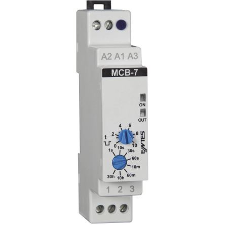 ENTES MCB Series DIN Rail Mount Timer Relay, 12 → 240V ac, 1-Contact, 0.1 sec → 30 hrs, SPDT [MCB-7]; 628-908