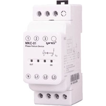 ENTES Phase Monitoring Relay, 3 Phase, SPDT, DIN Rail [MKC-01]; 628-911