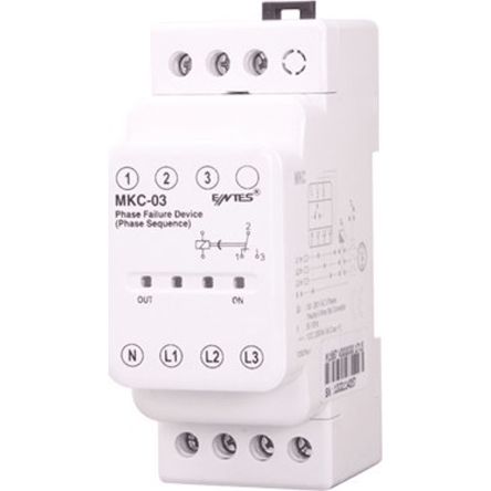 ENTES Phase Monitoring Relay, 3 Phase, SPDT, DIN Rail [MKC-03]; 628-912