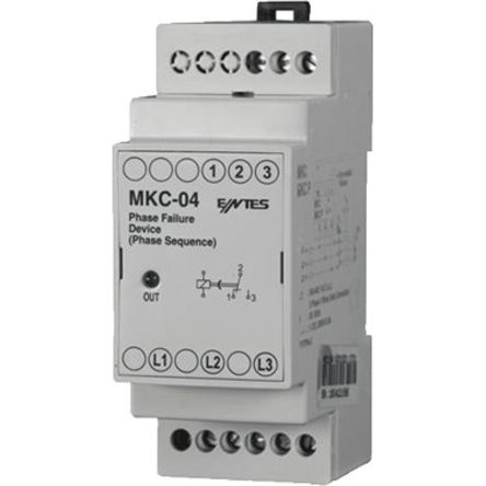 ENTES Phase Monitoring Relay, 3 Phase, SPDT, DIN Rail [MKC-04]; 628-913